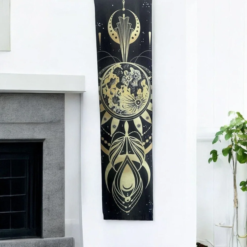 Celestial Gold Mandala Tapestry